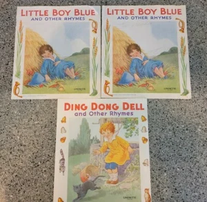 3 1920s Child's Linenette Books Samual Gabriel New York color litho vintage 476 - Bild 1 von 11