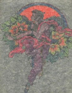 FLORAL LADY Vintage Años 70 Hierro Sobre Camiseta Transferencia Talla Completa Nuevo de Lote Antiguo - Imagen 1 de 1