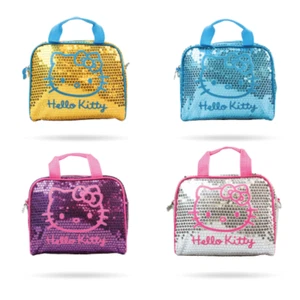 Hello Kitty Pailletten Tasche gelb silber violiette blau Beutel Handtasche - Bild 1 von 1