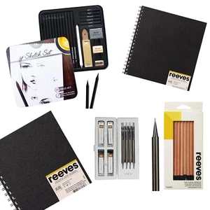Paquete de bocetos Inc Reeves & Mozart lápices, carbones almohadillas A4 y A5 ¡50 % de descuento! - Imagen 1 de 13