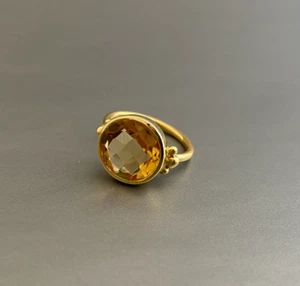Natural Citrine Gemstone Ring 10k Solid Gold Ring Jewelry Gift Size Available - Picture 1 of 5