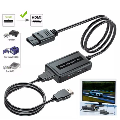 N64 To HDMI Adapter Converter HD TV Cable for Super SNES Nintendo N64 NGC↔ - Image 1 of 4