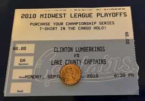 LAKE COUNTY CAPTAINS 2010 Game Ticket Stub MIDWEST LEAGUE CHAMPIONS + 3 Cards - Picture 1 of 1