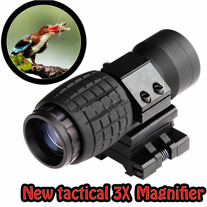 3X Magnifier Rifle Scope + Flip-to-Side 20mm Rail Mount Monocular Reflex Sight - Image 1 of 4