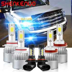 For Ford F 150 2015-2020 8000K c6 6x Front LED Headlight Hi/Lo + Fog Light Bulbs - Picture 1 of 12