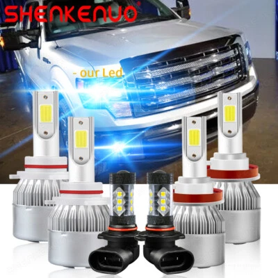 For Ford F 150 2015-2020 8000K c6 6x Front LED Headlight Hi/Lo + Fog Light Bulbs - Image 1 of 4