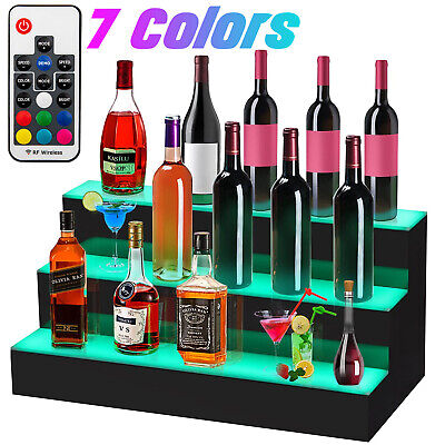 LED Lighted Liquor Bottle Display Shelf 16-inch LED Bar Shelves W/Remote Control • 95$