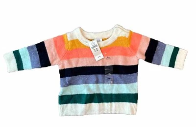 Suéter Baby Gap Talla 3/6 Meses Niñas Rayas Locas Colorido Foto 1 de 2