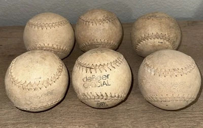 6 винтажных официальных тренировочных мячей deBeer для софтбола софтбола быстрой подачи deBeer - Изображение 1 из 4