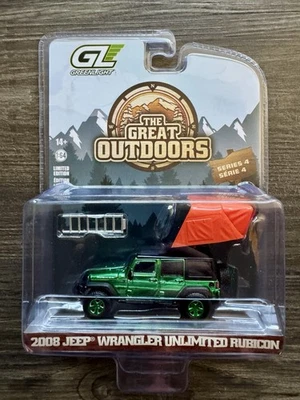 🟢 Greenlight The Great Outdoors 2008 Jeep Wrangler Unlimited Rubicon Chase - Image 1 of 3