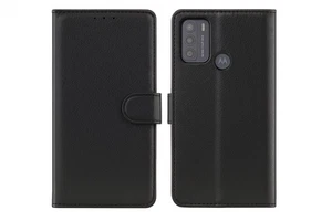 Funda de teléfono para Motorola Moto E20, E30, E40 billetera de cuero con soporte abatible cubierta - Imagen 1 de 5