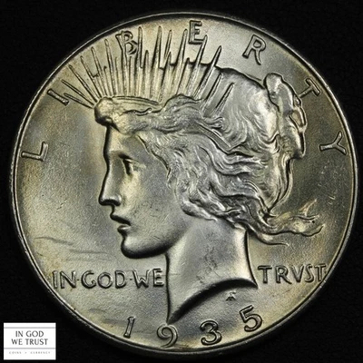 1935 Peace Silver Dollar $1 (MS Brilliant UNC) - Image 1 of 4