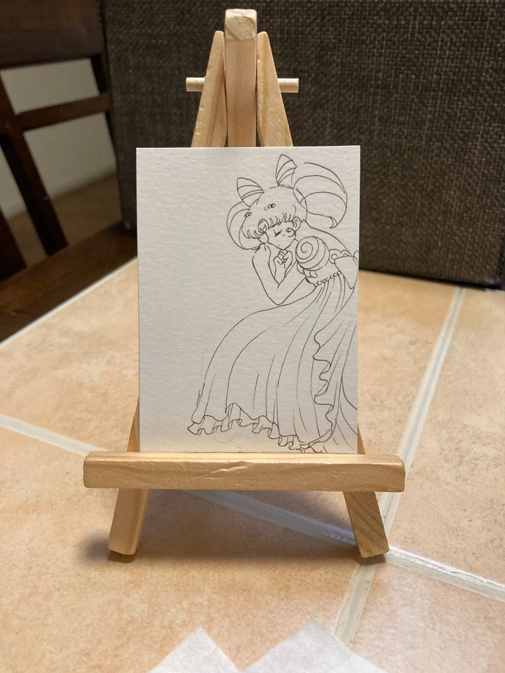 Tarjeta de arte de pintura original de medios mixtos ACEO personaje ATC Sailor Moon 2 Foto 1 de 1