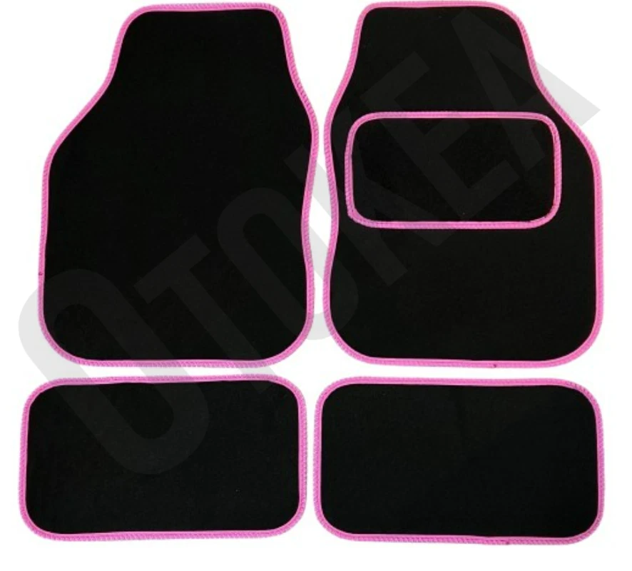 Se adapta a MAZDA CX-3 - 4 PIEZAS ALFOMBRILLAS UNIVERSALES ANTIDESLIZANTES PARA COCHE ENCUADERNACIÓN ROSA Foto 1 de 1