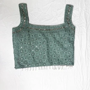 Indian green cropped top - Picture 1 of 6