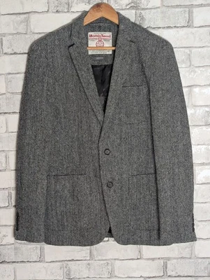 Harris Tweed X Primark Mens Grey Herringbone Slim Fit 100% Pure New Wool Medium - Image 1 of 4