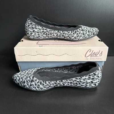 Nuevo en caja Skechers Mujer Cleo 2.0 Negro/Gris Sin cordones Planos Para Mujer Talla 9.5 #158345 Foto 1 de 4