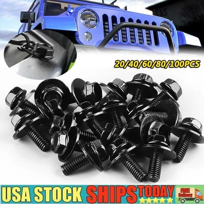 20-100X Tornillos para carrocería de coche Tornillos M6-1,0x 16 mm Largo-10 mm Hex-17 mm Arandela Universal Foto 1 de 4