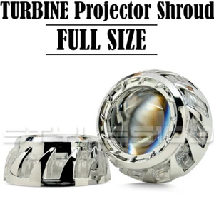 2x FUNDAS UNIVERSALES Turbina Tamaño Completo para PROYECTOR LED HID XENÓN BISELES CROMO - Imagen 1 de 4