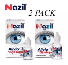 2 PACK Nazil 15ml Gotas Para El Alivio Del Ojo Rojo Red Eye Cure 