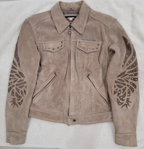 Harley-Davidson Vintage Women's Suede Eagle Wing Biker Jacket P/N#97089-03VW - Picture 1 of 12