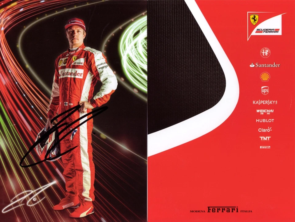KIMI RAIKKONEN FERRARI Formula 1 hand signed autograph card - Bild 1 von 1