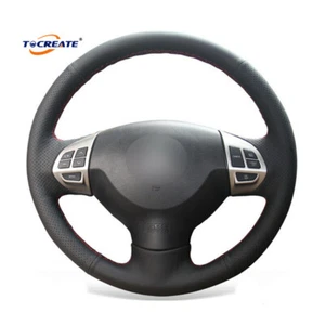 Real Leather Steering Wheel Cover for Mitsubishi Lancer EX Outlander ASX #TAXD - Foto 1 di 10