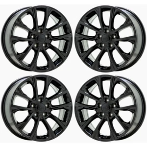 17" Jeep Cherokee Gloss Black wheels rims Factory OEM set 9201 9202 EXCHANGE - Picture 1 of 8