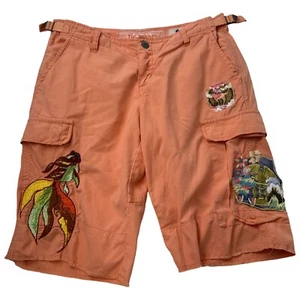 Da-Nang Orange Womens S Cargo Shorts Vintage Rare Y2K Embroidered - Picture 1 of 11
