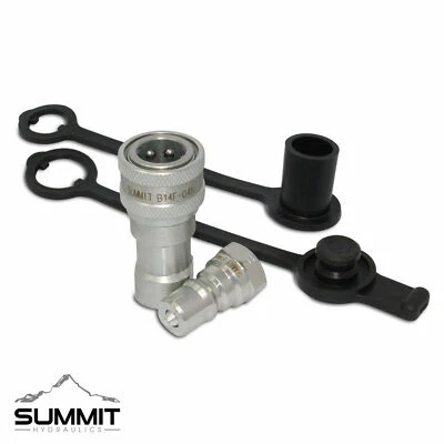 SUMMIT HYDRAULICS 1/4" NPT ISO 7241-B Quick Disconnect Hydraulic Coupling / Coupler Set
