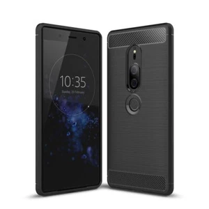 Sony Xperia XZ2 Premium Case Carbon Fiber Optik Futerał ochronny Cover Czarny Nowy - Zdjęcie 1 z 8