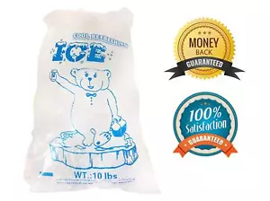 10lbs BPA Free FDA Approved Clear Plastic Ice Bags 1.5 mil With Twist tie - Picture 1 of 3