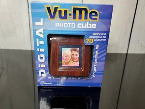 NEW VU-ME Digital PHOTO PICTURE CUBE BROWN FRAME STORES 70 PICTURES MSRP $60 - Picture 1 of 8