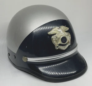 1960s Bell Toptex POLICE Helmet IDAHO State Blue Silver Obsolete Vintage - Picture 1 of 14