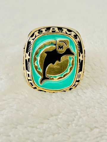Miami Dolphins Balfour Large Classic Goldplated NFL Rare Ring Cover