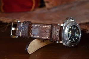 CORREA RELOJ MARRON VINTAGE II GENUINA PIEL PITON ARTSENAL APTA PANERAI MA STRAP - Bild 1 von 12