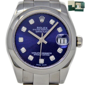 Rolex Datejust 31mm Steel BLUE DIAMOND 178240 FACTORY BOX & WARRANTYCARD #2086-1 - Picture 1 of 6
