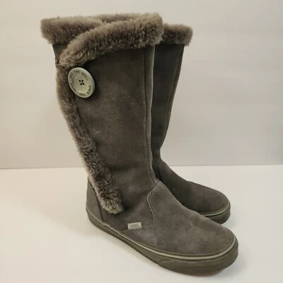 Bota VANS Phoebe Gris Gamuza Cuero Imitación Fux Media Pantorrilla Talla Mujer 7.5 EU 38 Foto 1 de 4