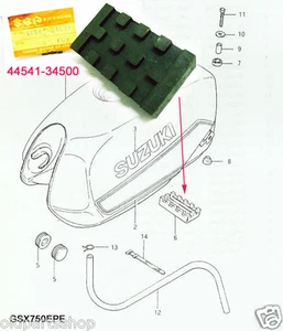 Suzuki GS450 GS550 GS750 GS850 GS1100 GSX750 Fuel Tank Damper NOS 44541-34500 - Bild 1 von 6