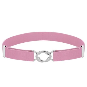 Buyless Fashion Kids Baby Adjustable Elastic Stretch Belt Silver Twisted Buckle - Picture 1 of 147