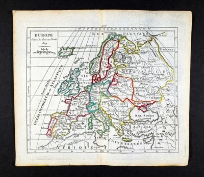 1809 Delalain Mapa Europa Francia España Alemania Italia Polonia Suecia Noruega Ucrania Foto 1 de 4