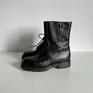 Italy army vintage combat ranger buckle leather military davos boots EU 42 US 9 - Picture 1 of 9