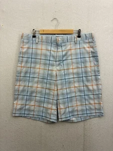Nike Golf Shorts Mens Size 38 Blue Plaid Tour Performance Dri Fit Shorts Stretch - Picture 1 of 12