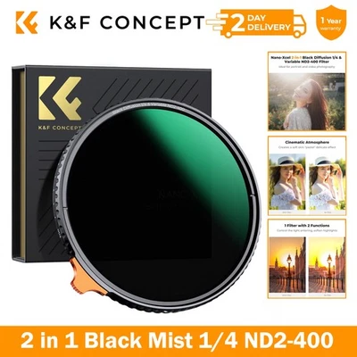 K&F Concept 2-in-1 Variable ND2-ND400 & Black Diffusion 1/4 Filter No "X" Cross - Bild 1 von 4