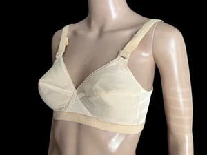NOS VINTAGE 70s EXQUISITE FORM CONTOUR X BRA 32C BEIGE 100% NYLON ONE SEAM CUP - Picture 1 of 10