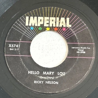 1961 RICKY NELSON Hello Mary Lou / Travelin Man 45 RPM IMPERIAL X5741 - Image 1 of 3