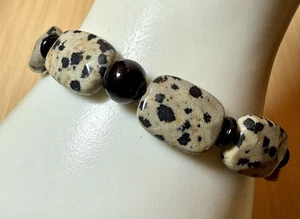 Dalmatian Jasper Stretch Bracelet - Picture 1 of 5