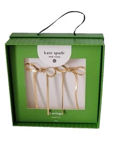 NEW Kate Spade New York x Target Bow Linear Drop Stud Earrings Gold - Picture 1 of 3