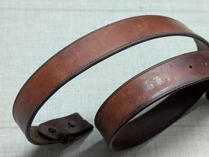 vintage USA made HANDCRAFTED buckle belt 38 brown WESTERN wik leather co COWHIDE - Picture 1 of 10