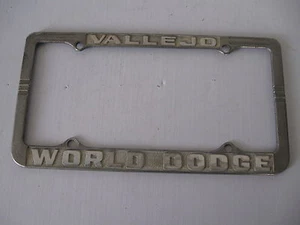 Vintage Vallejo CA 1950s Dodge Metal Embossed Tag Holder License Plate Frame - Picture 1 of 1